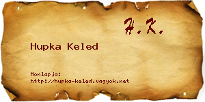 Hupka Keled névjegykártya